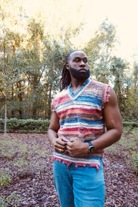 Distressed Knit Sweater Vest